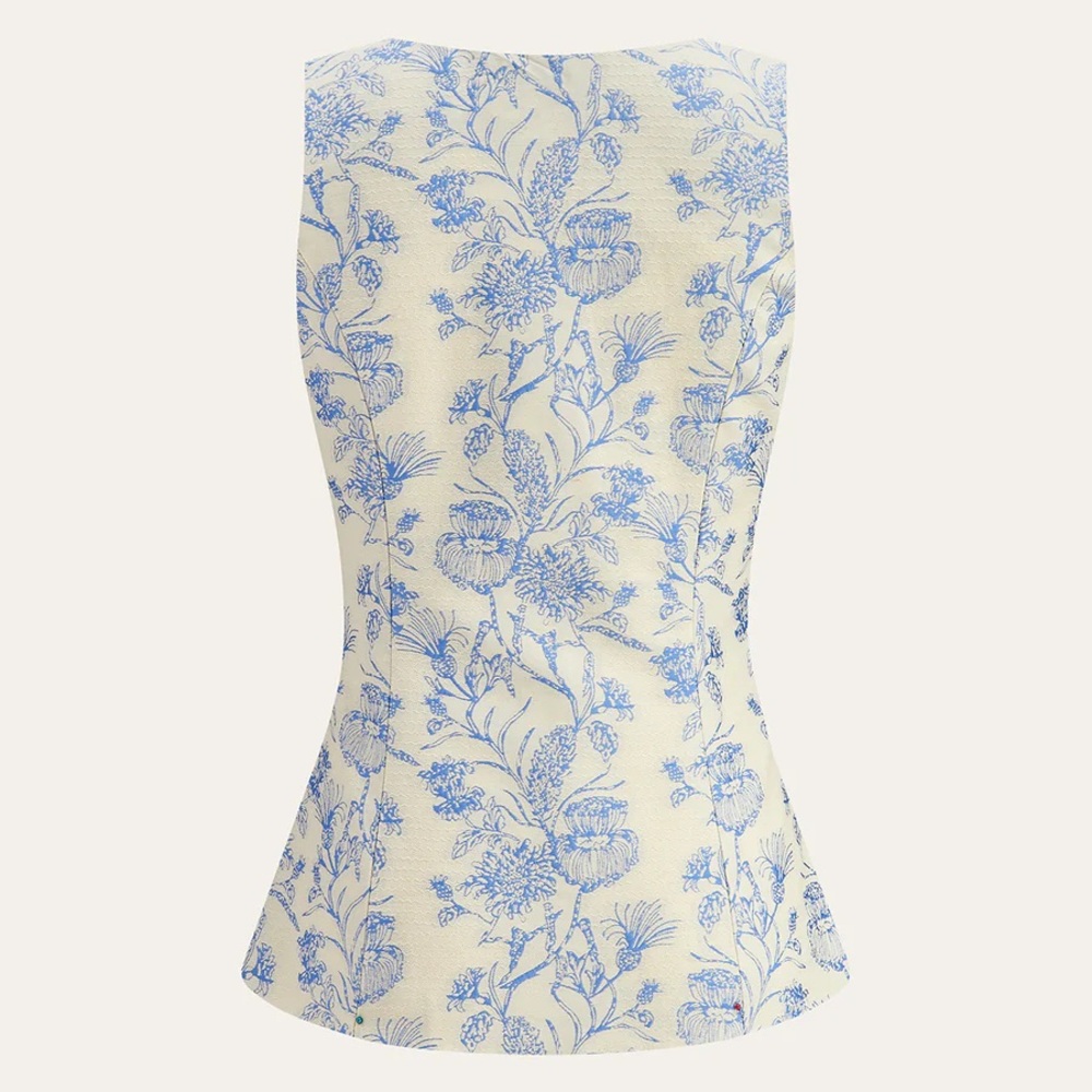 Commense Cream and Light Blue Floral Mini Dress - Picture 8 of 16